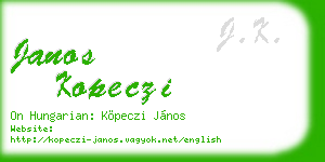 janos kopeczi business card
